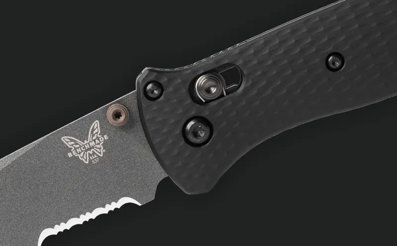 Benchmade 537SGY-03 Bailout Black Aluminum Serrated 3.38" Folding Pocket Knife