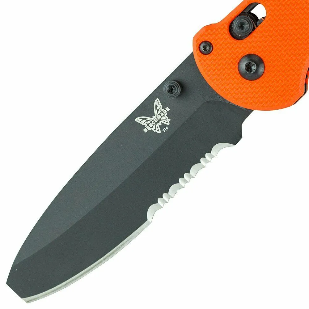 Benchmade Triage 916SBK-ORG Knife, Opposing Bevel Blade