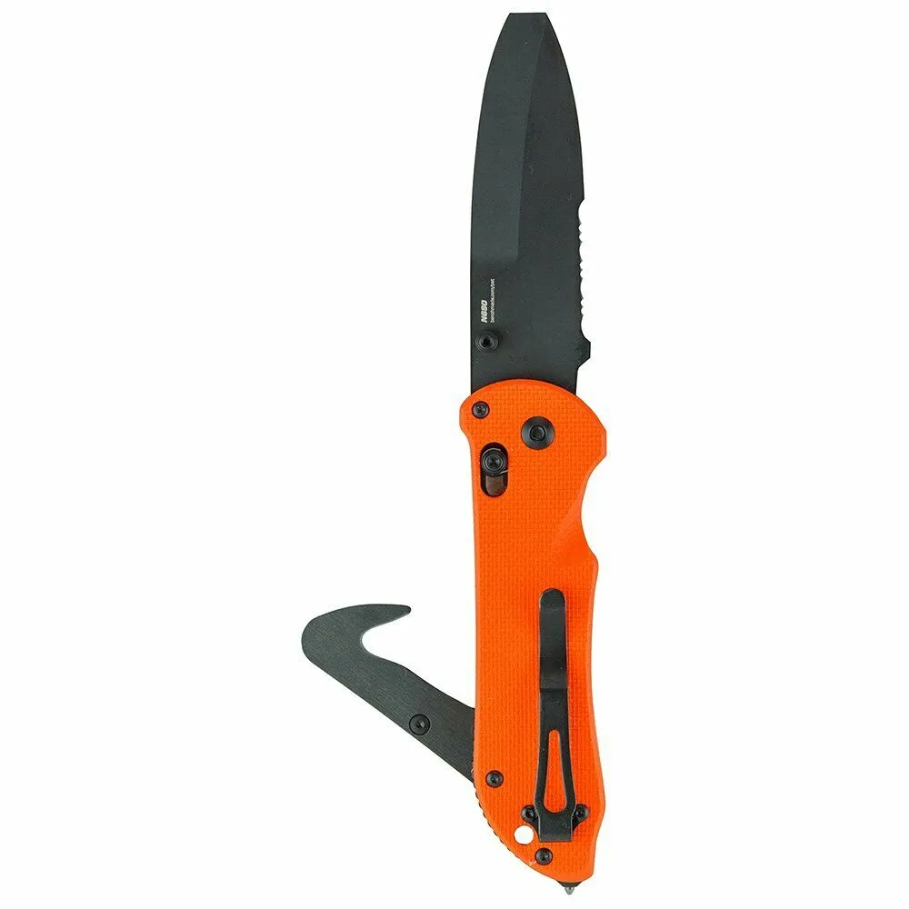 Benchmade Triage 916SBK-ORG Knife, Opposing Bevel Blade