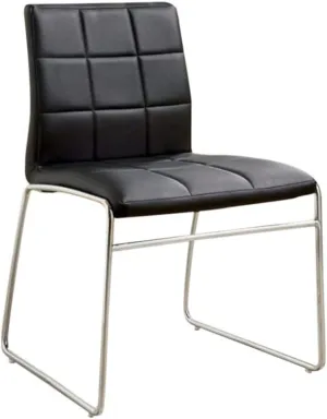 Benzara Kona, Set of Two, Black Oahu Contemporary Side Chair with Steel Tube Finish