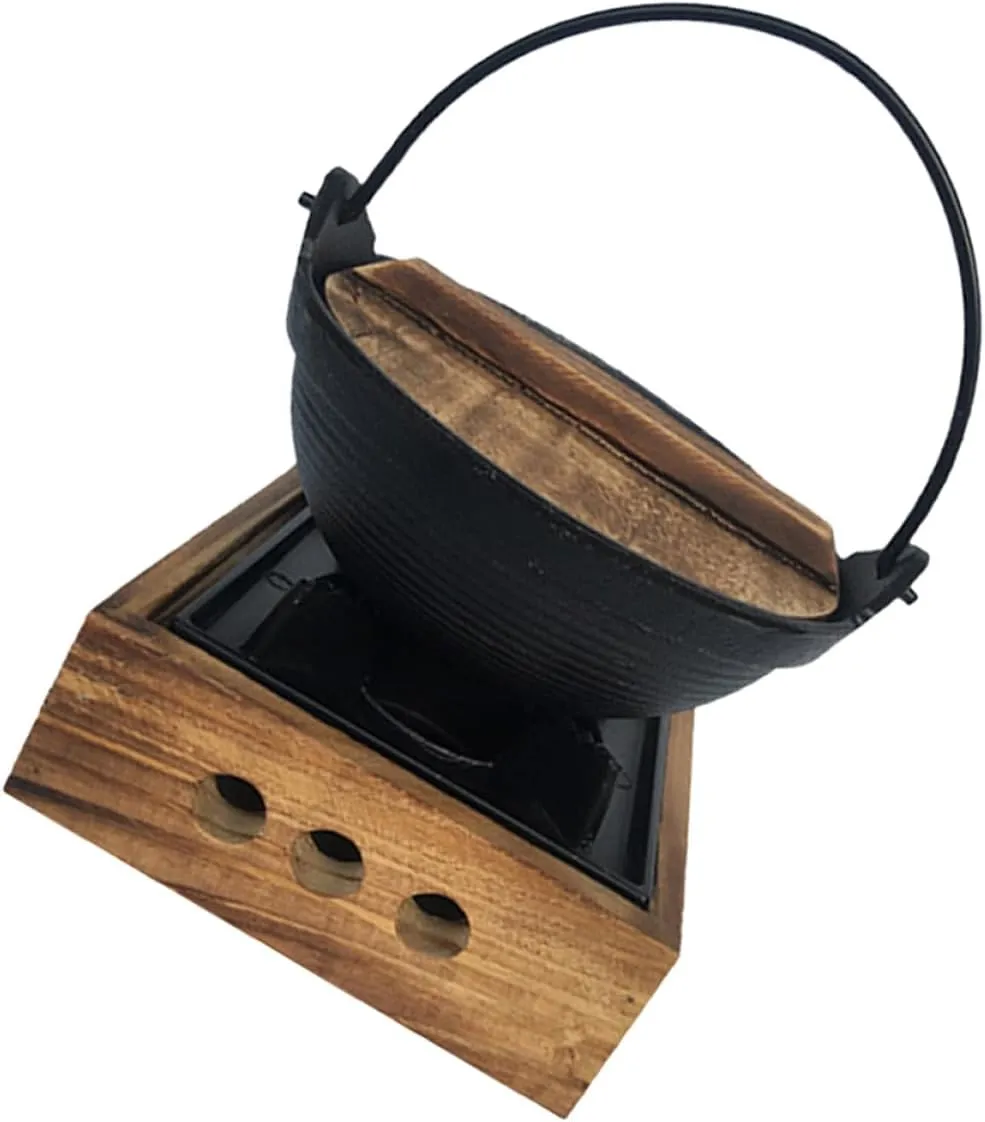BESPORTBLE Cast Iron Sukiyaki Pot Set Hot Pot Divider Japanese Cooking Outdoor Camping