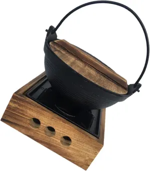 BESPORTBLE Cast Iron Sukiyaki Pot Set Hot Pot Divider Japanese Cooking Outdoor Camping