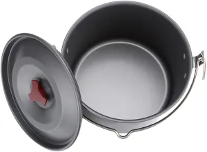 BESPORTBLE Outdoor Camping Kettle 4l Aluminum Saucepan Lightweight Non-stick Pot for Camping for Hiking Backpacking and Picnics