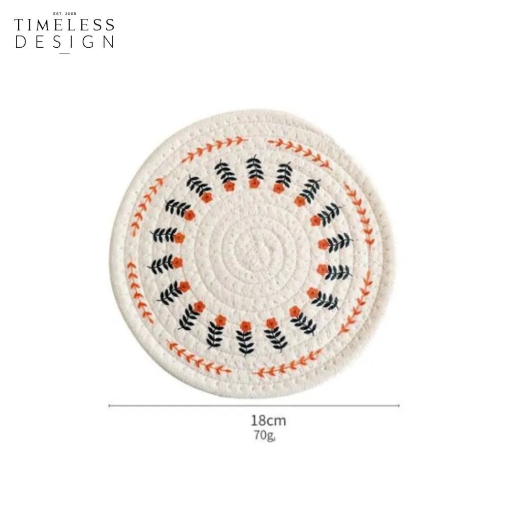 Beyza Round Woven Heat Resistant Coasters