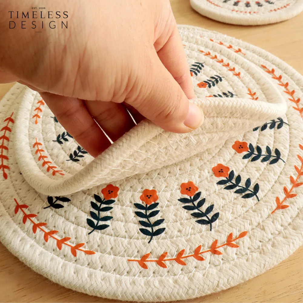 Beyza Round Woven Heat Resistant Coasters