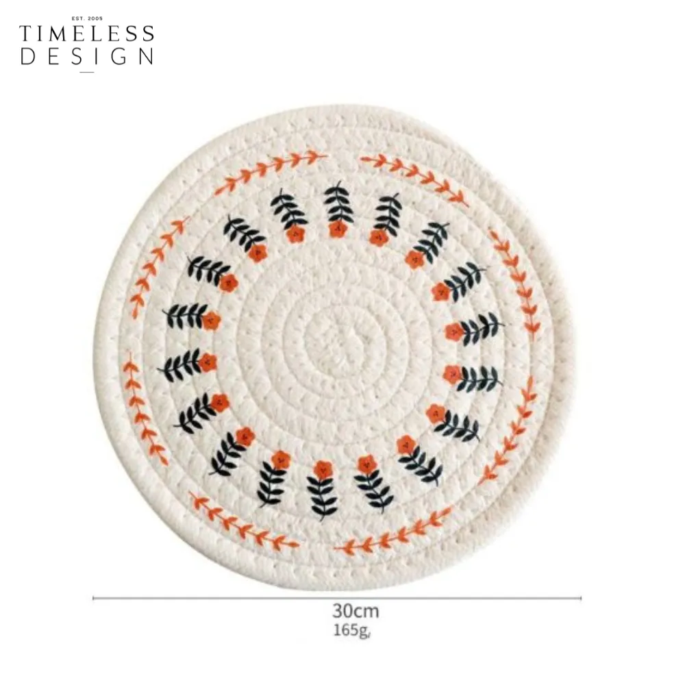 Beyza Round Woven Heat Resistant Coasters