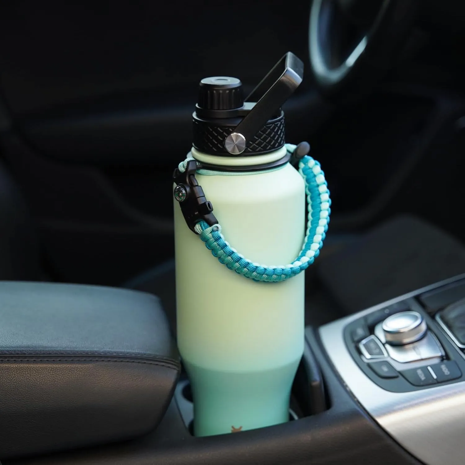 BJPKPK Insulated Water Bottles with Straw Lid, 35oz Metal Water Bottle with 2 lids & Paracord Strap, Double Wall Stainless Steel Vacuum Tumblers, Cups, Mugs, Thermos for Hot& Cold Drinks, Mint
