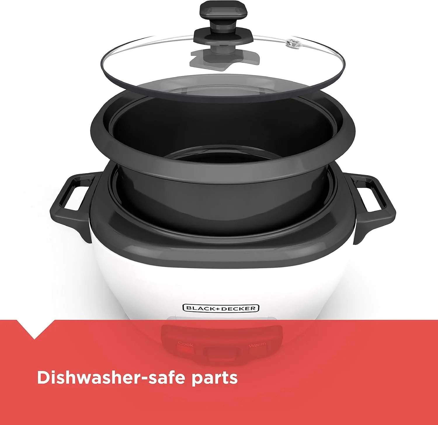 BLACK DECKER 3-Cup Rice Cooker, 1.5-cup Uncooked Rice, 3 Cups Cooked, Steaming Basket, Removable Non-Stick Bowl, One Touch