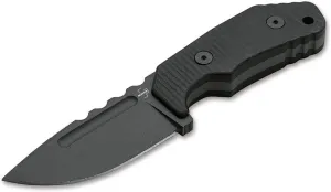 Boker Plus Little Dvalin Fixed Blade EDC Knife, G10 Handles Black Coated D2 Steel with Black Kydex Sheath, Designed by Dirk Hofmeister (Spearpoint)