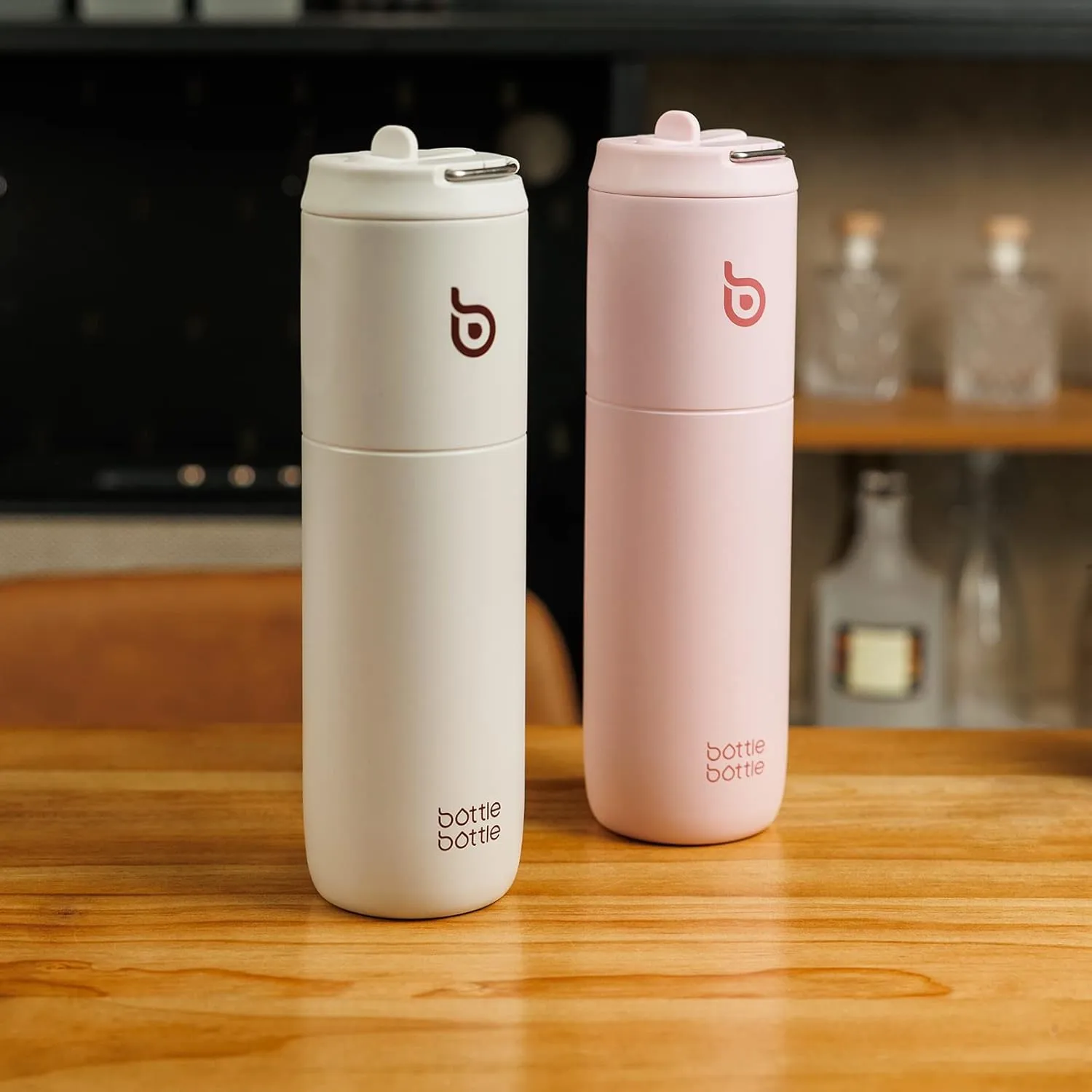 BOTTLE BOTTLE Insulated Water Bottle 24oz with Straw Lid and Handle for Sports Travel Gym Stainless Steel Water Bottles Double-Wall Vacuum Metal Leak Proof BPA-Free