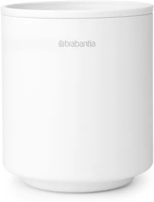 Brabantia MindSet Toothbrush & Toothpaste Holder (Mineral Fresh White) Multiple Brush, Paste, Electric Toothbrush Storage Pot Container for Bathroom Washbasin (3.2 x 3.2 x 3.7)