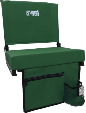 BRAWNTIDE Wide Stadium Seat - Extra Thick Cushion, Great Back Support, Lightweight Chair, Multiple Storage Pockets, Compact, Ideal for Sporting Events