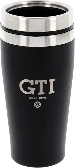 BRISA VW Collection - Insulated Stainless Steel Thermo Drinking Cup in VW GTI Design, Double-Walled (450ml/15.2 fl oz/GTI The Legend/Black)