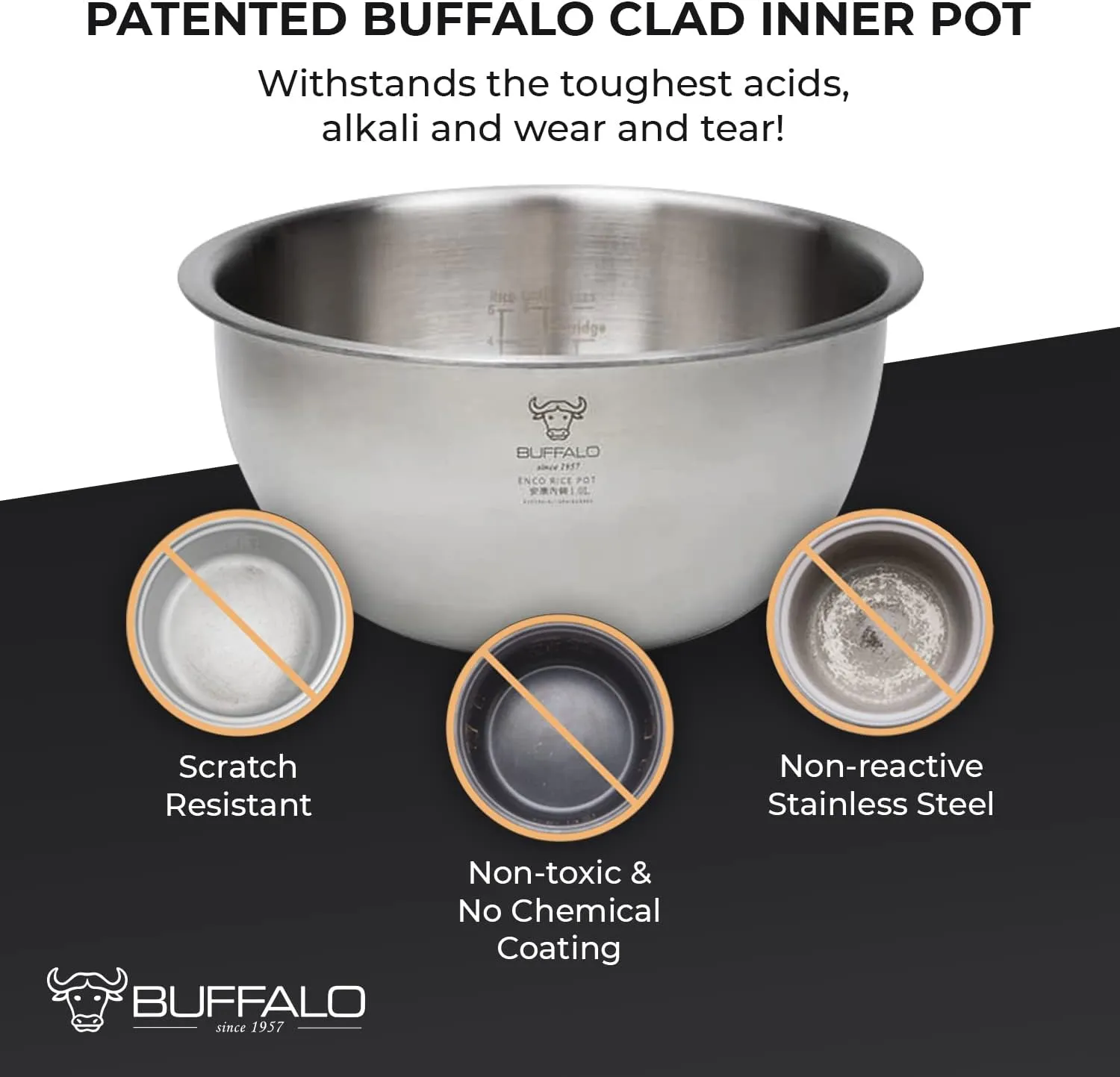 Buffalo SMART COOKER Induction Heating IH Rice Cooker and Warmer, 1 L, 5 cups of rice, Non-Coating inner pot, Efficient, Multiple function, White (5 cups)