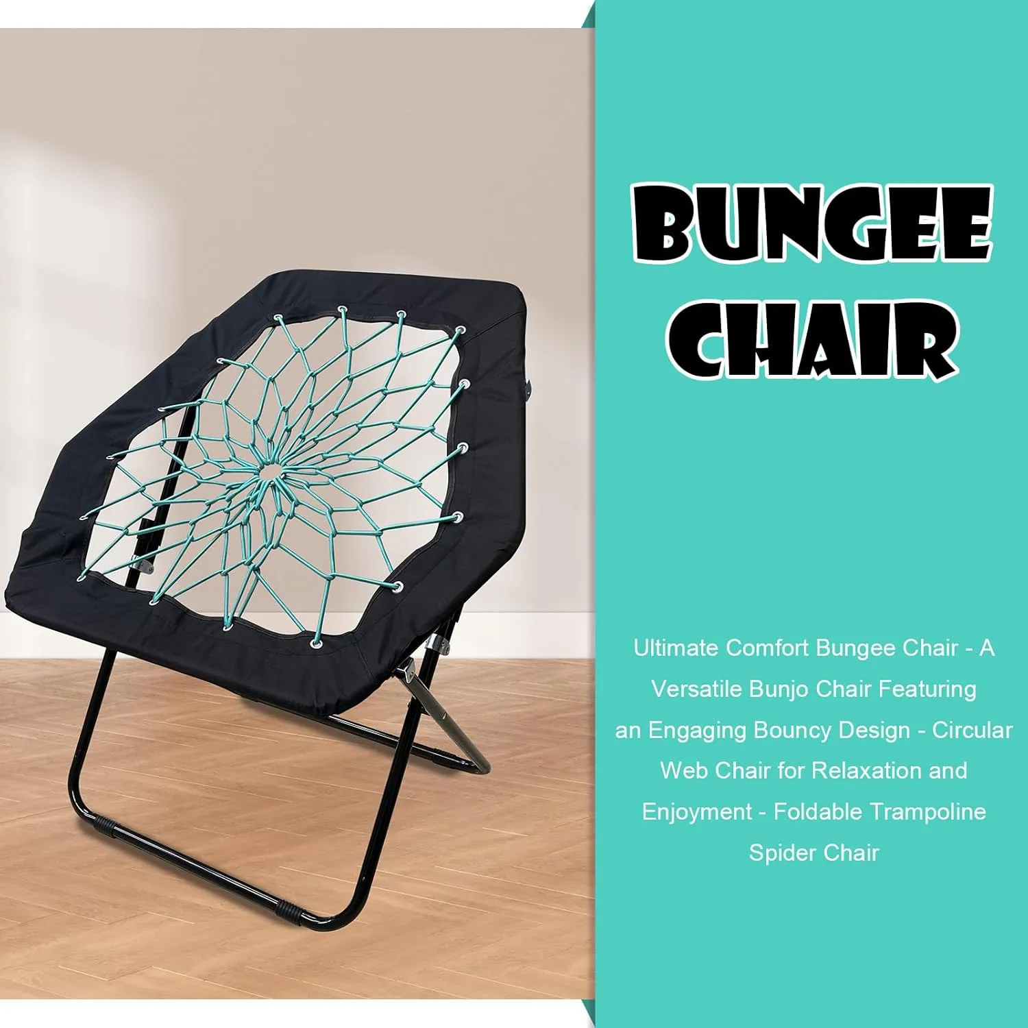 Bungee Chair Portable Foldable, Dish Chair Bunjo Game Chair for Outdoor and Indoor and Camping and BBQ (Pink) (BLACKB)