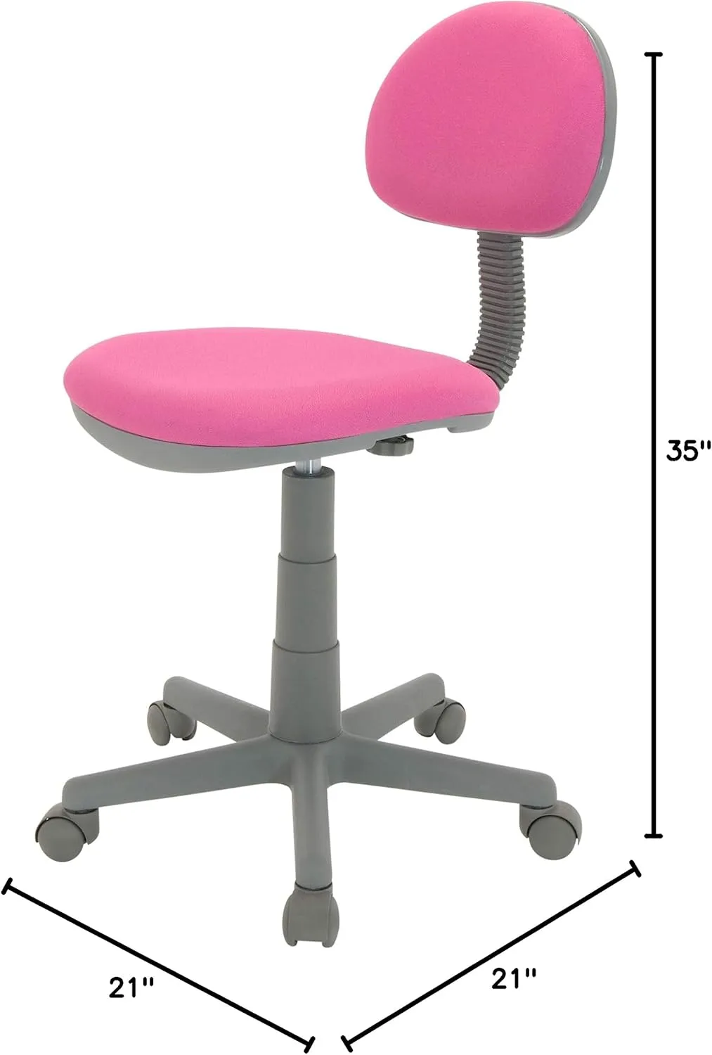 Calico Designs Deluxe Task Chair in Pink with Gray Base 18510