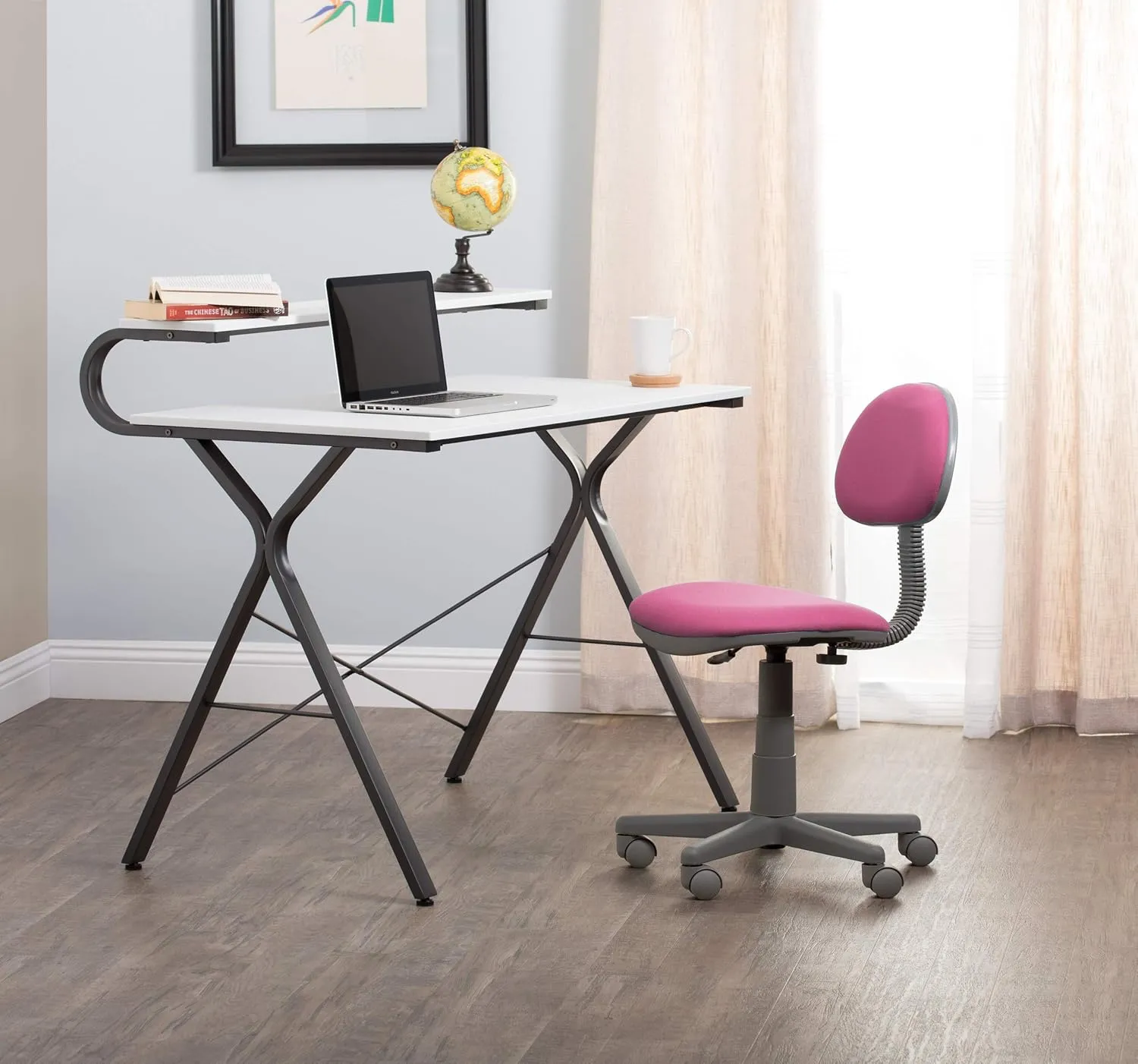 Calico Designs Deluxe Task Chair in Pink with Gray Base 18510