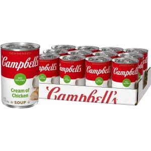 Campbell's Condensed 98% Fat Free Cream of Chicken Soup, 10.5 oz Can (12 Pack)