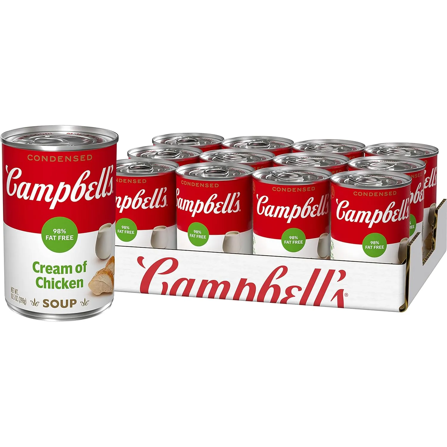 Campbell's Condensed 98% Fat Free Cream of Chicken Soup, 10.5 oz Can (12 Pack)
