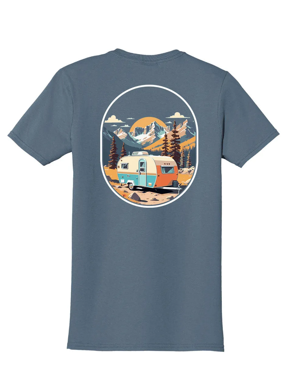 Camper Back Print with Pocket Print T-Shirt