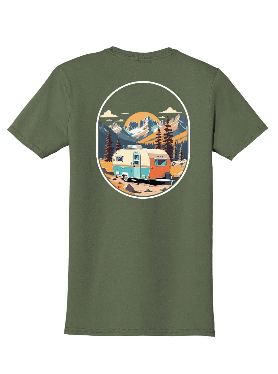 Camper Back Print with Pocket Print T-Shirt