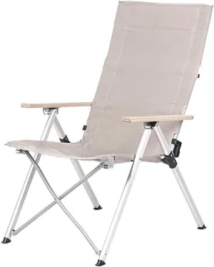 Camping Beach Chair Outdoor Portable Folding Recliner Picnic Chair with Adjustable Backrest, 280kg Load Capacity