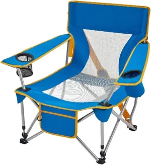 Camping Chair Outdoor Armchair Beach Deck Chairs Portable Leisure Seat Stool with Breathable Mesh, Comes with Storage Bag Folding Chair (Blue 71x59x68cm)