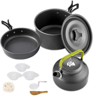 Camping Kitchen Set Aluminium Non-Stick Portable Table Varelle Kettle Pot Cookset Cooking Pan for Hiking BBQ Picnic Octopus Feet