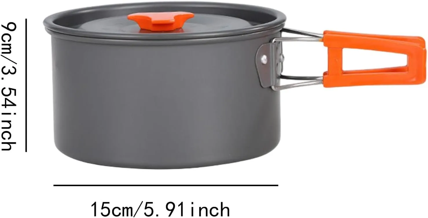 Camping Pot Cooking Pot Boiling Water Compact Lightweight Camp Stockpot with Lid for Barbecue Travel Backpacking Hiking Beach