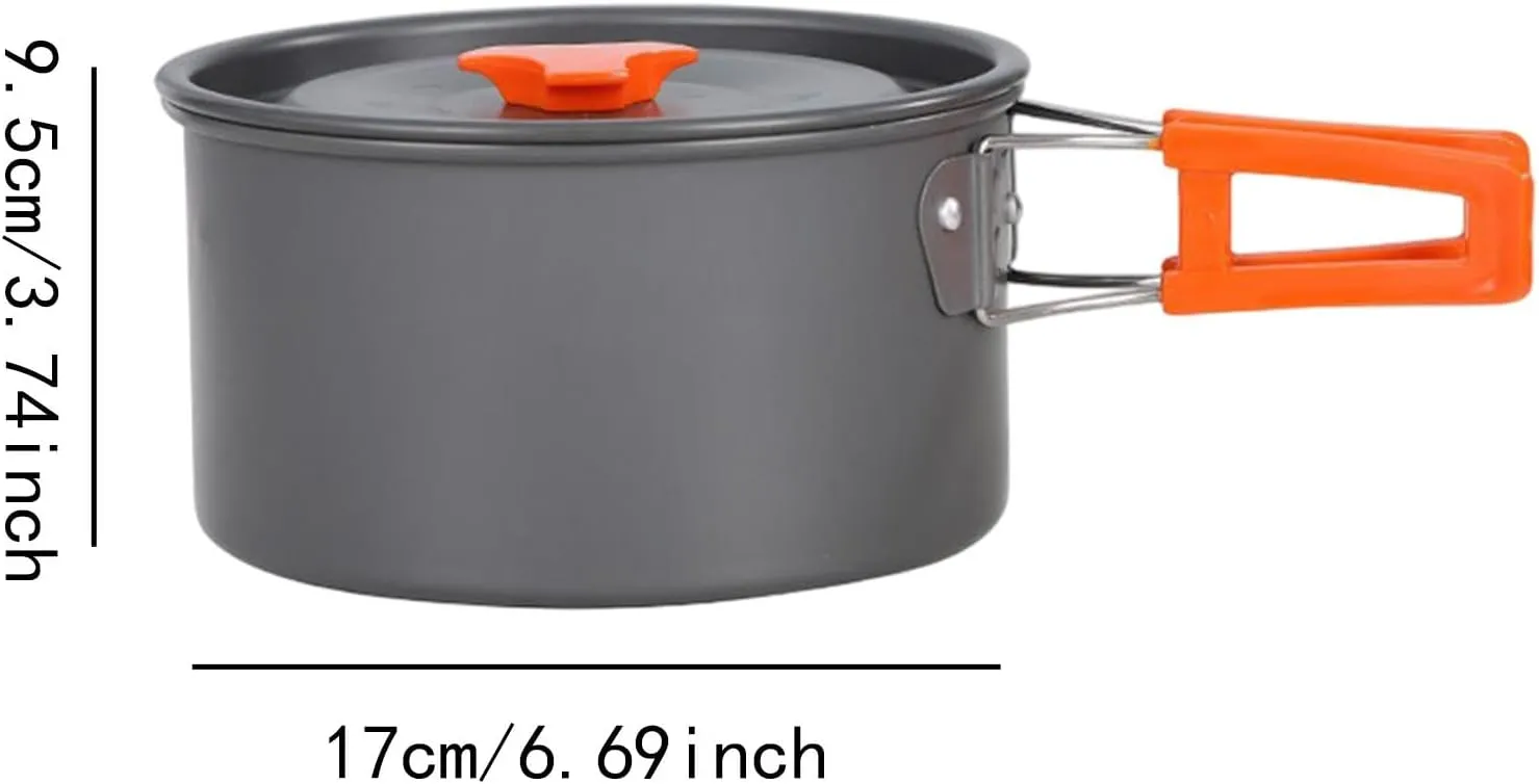 Camping Pot Cooking Pot Boiling Water Compact Lightweight Camp Stockpot with Lid for Barbecue Travel Backpacking Hiking Beach