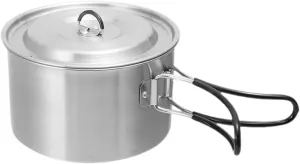 Camping Pot Outdoor Cooking Pot Boiling Water Compact with Lid Camp Stockpot for Fishing BBQ Hiking Travel Backpacking