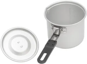 Camping Pot with Foldable Handle and Lid Versatile, Portable Cookware Cooking Pot for Camping Home Campfire Traveling Picnic