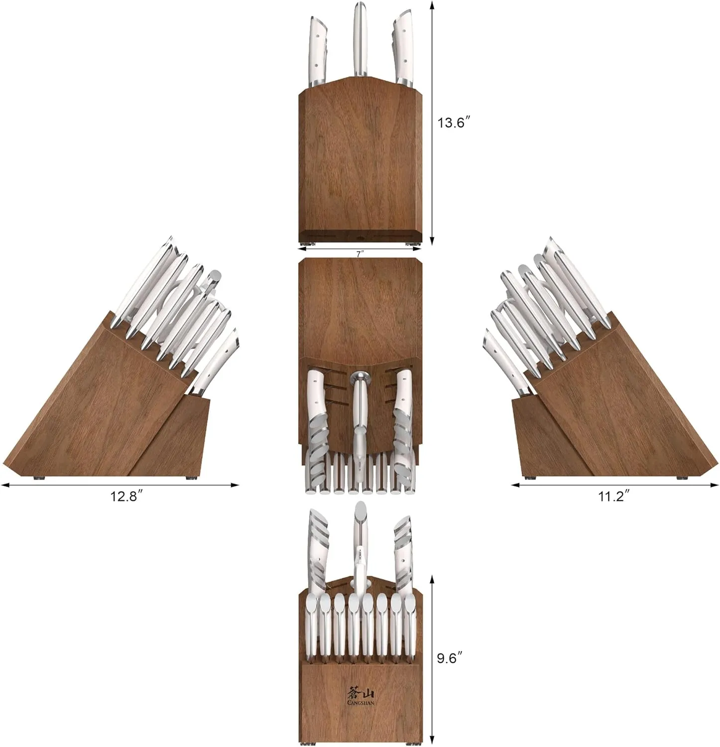 Cangshan HELENA Series German Steel Forged Knife Block Set (23-Piece, White)