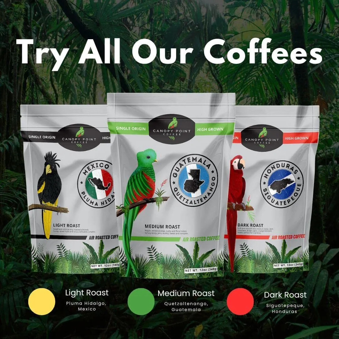 Canopy Point Coffee Honduras Dark Roast | Coarse Ground Coffee for Cold Brew, French Press & Percolator | Arabica specialty small batch roasted to order with smooth strong chocolate notes & aroma