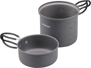 Captain Stag UH-4107 Outdoor Camping Cooker Set, Aluminum, Hard Anodized Finish, Solo Cooker Set, Storage Bag Included, Medium Size
