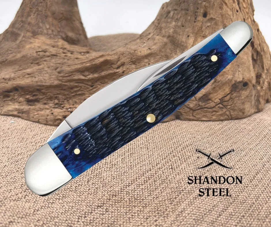 Case XX Seahorse Whittler Navy Bone 06889