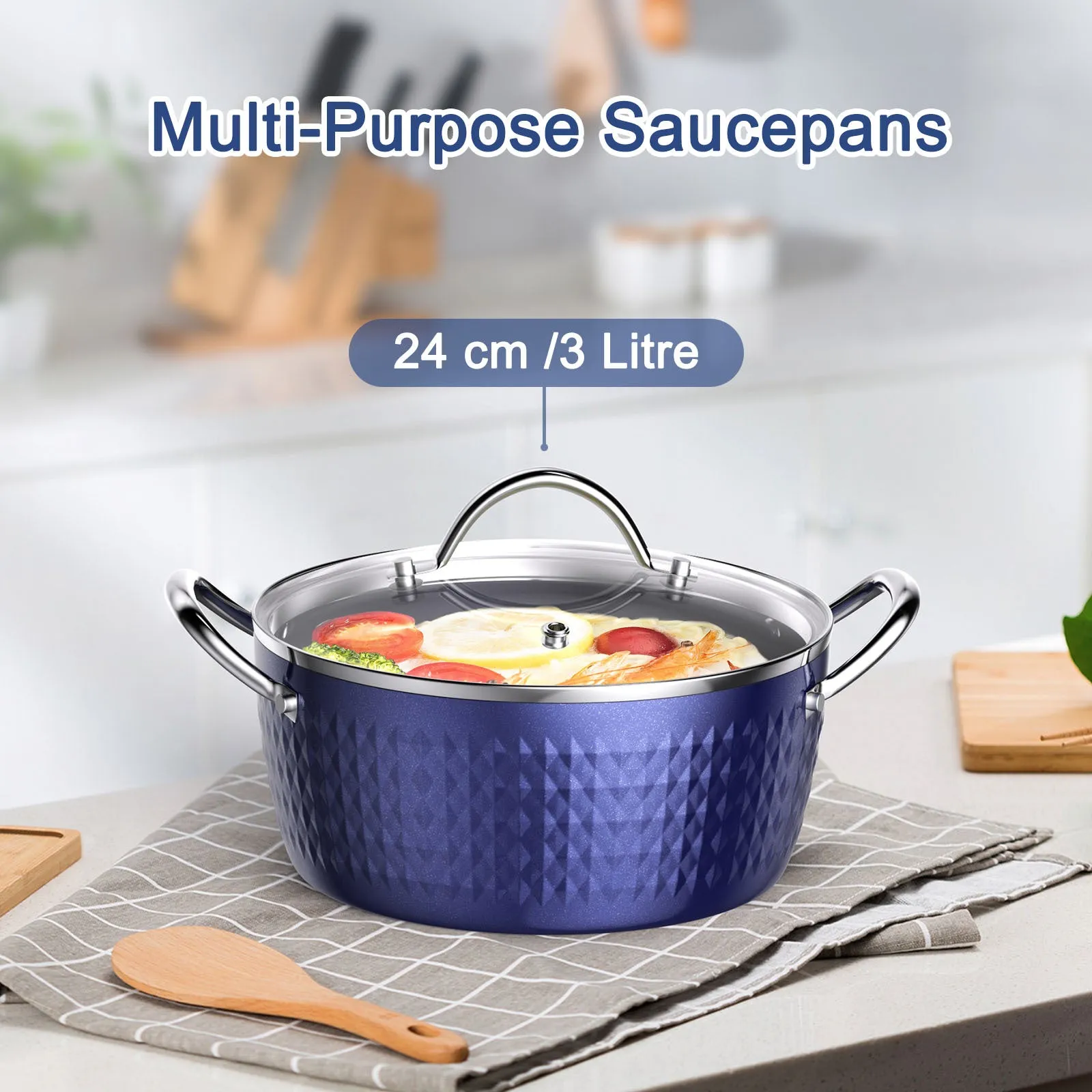 Casserole Dish - Non-Stick Aluminum Ceramic Coating with lid