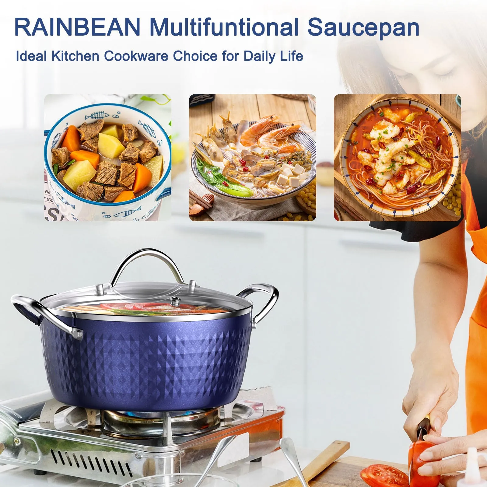 Casserole Dish - Non-Stick Aluminum Ceramic Coating with lid