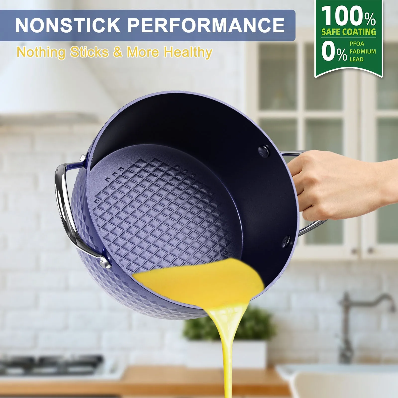 Casserole Dish - Non-Stick Aluminum Ceramic Coating with lid