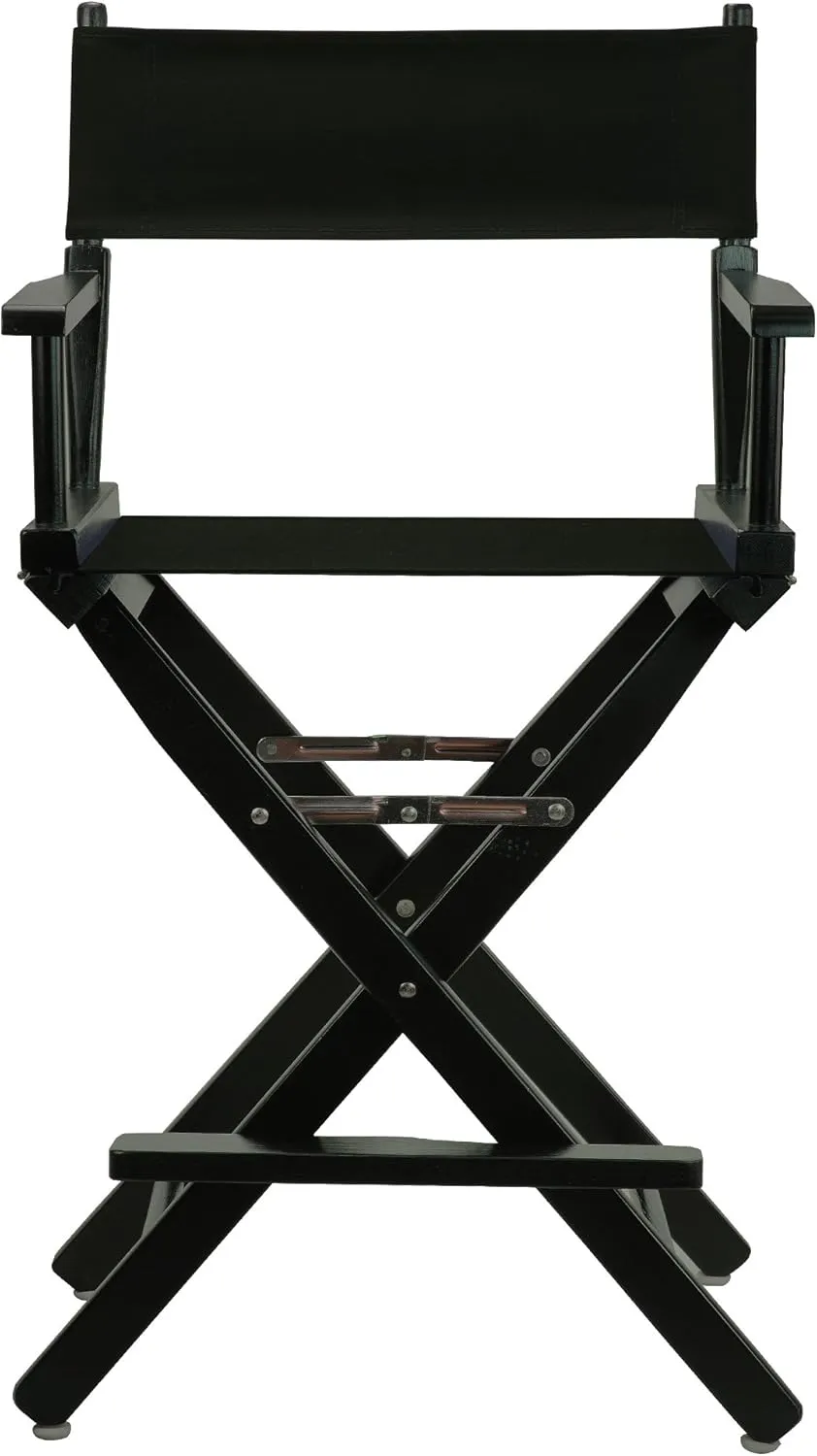 Casual Home 24" Director's Chair Black Frame-with Black Canvas, Counter Height