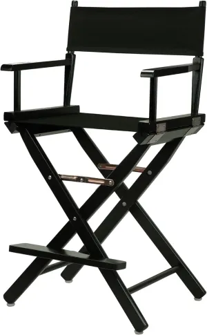 Casual Home 24" Director's Chair Black Frame-with Black Canvas, Counter Height