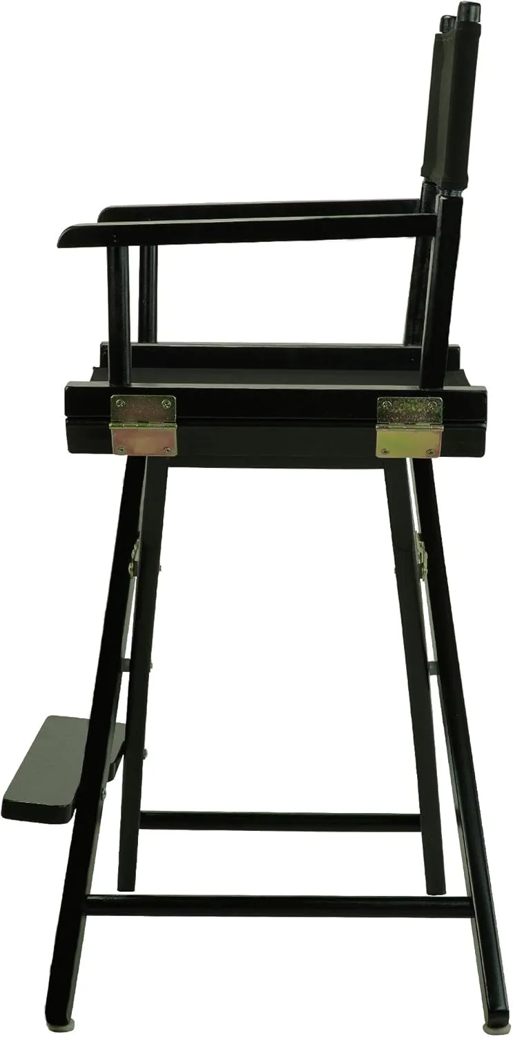 Casual Home 24" Director's Chair Black Frame-with Black Canvas, Counter Height