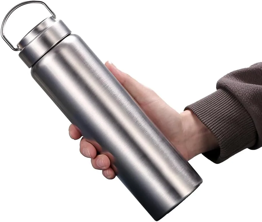 CDJ 52oz Uninsulated Single Wall Stainless Steel Water Bottle, Reusable Metal Water Bottle for Sports, Leakproof and Durable, Perfect for Hiking, Gym, Picnics, and Outdoor Activities