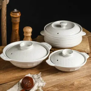 Ceramic Stew Pot - Versatile Heat Resistant Earthenware for Soup Bibimbap  Noodles