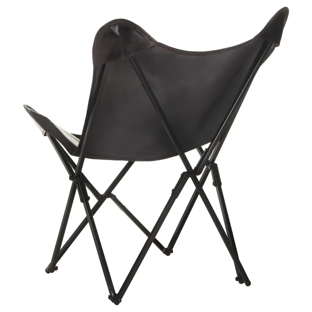 Chair Accent Foldable Butterfly Chair for Living Room Real Leather