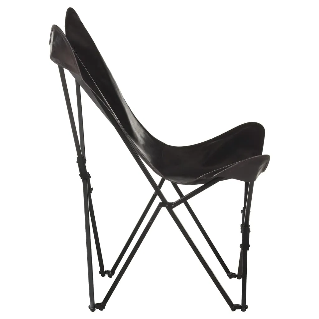 Chair Accent Foldable Butterfly Chair for Living Room Real Leather