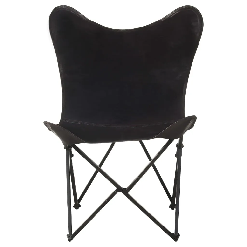 Chair Accent Foldable Butterfly Chair for Living Room Real Leather