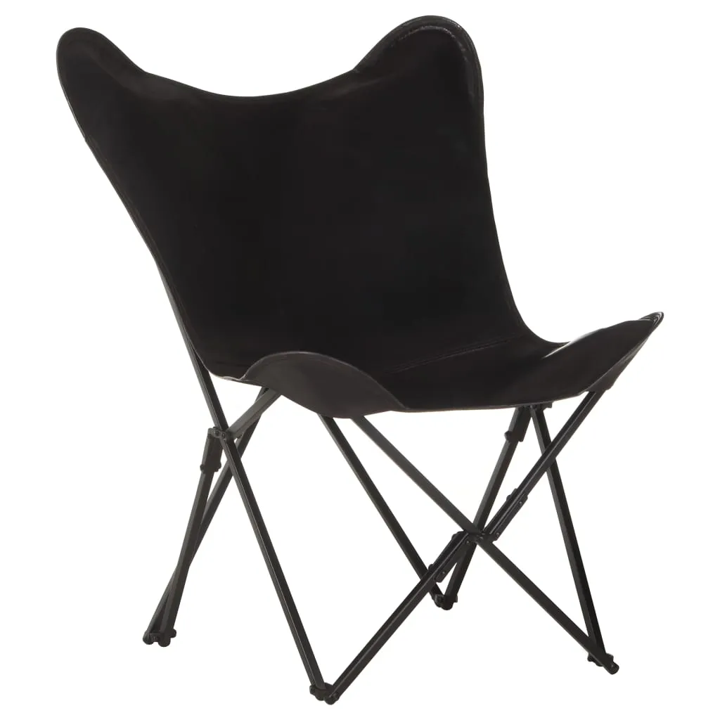 Chair Accent Foldable Butterfly Chair for Living Room Real Leather