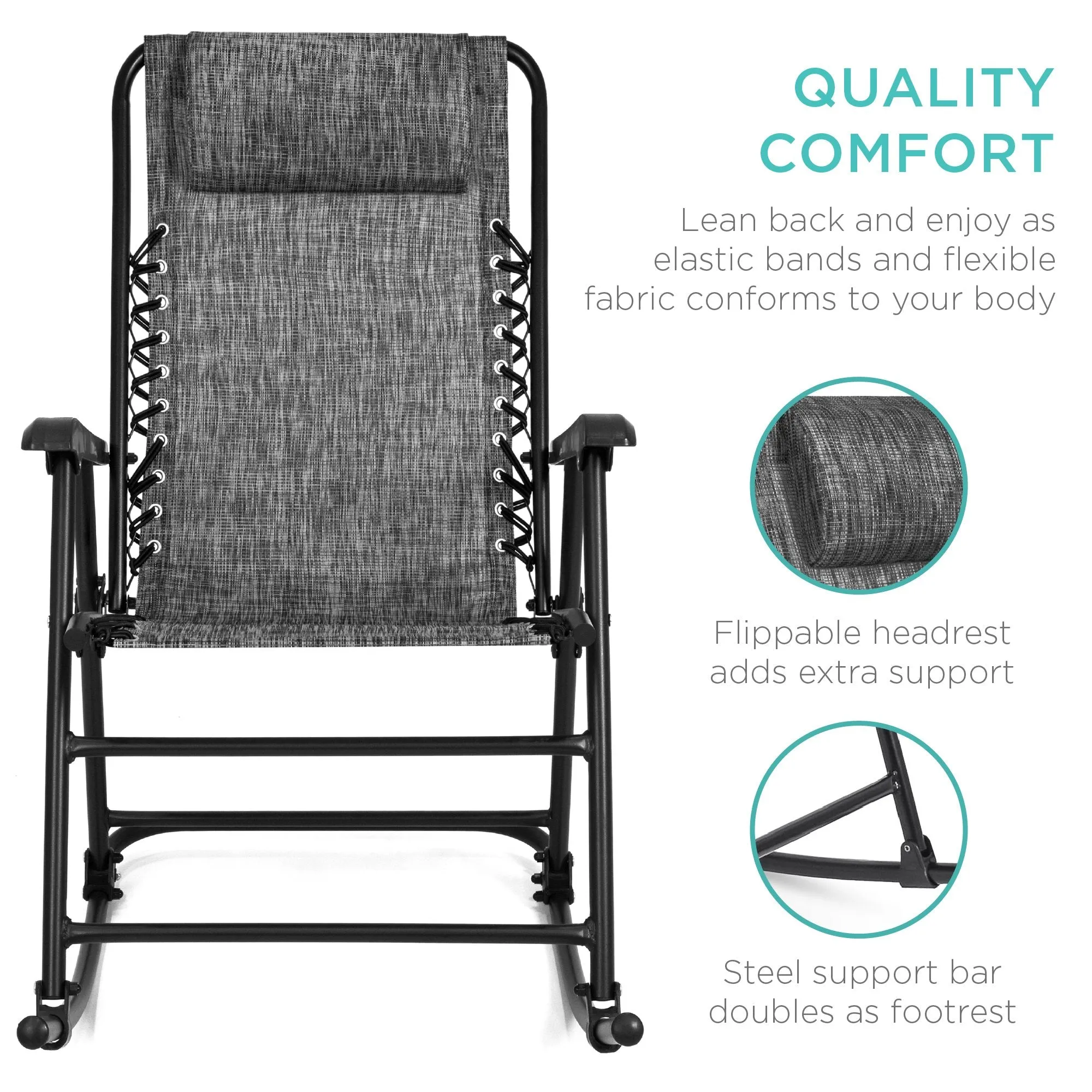 Chair Extensive selection Gravity Lounge Foldable Rocking Patio Zero Fast dispatch