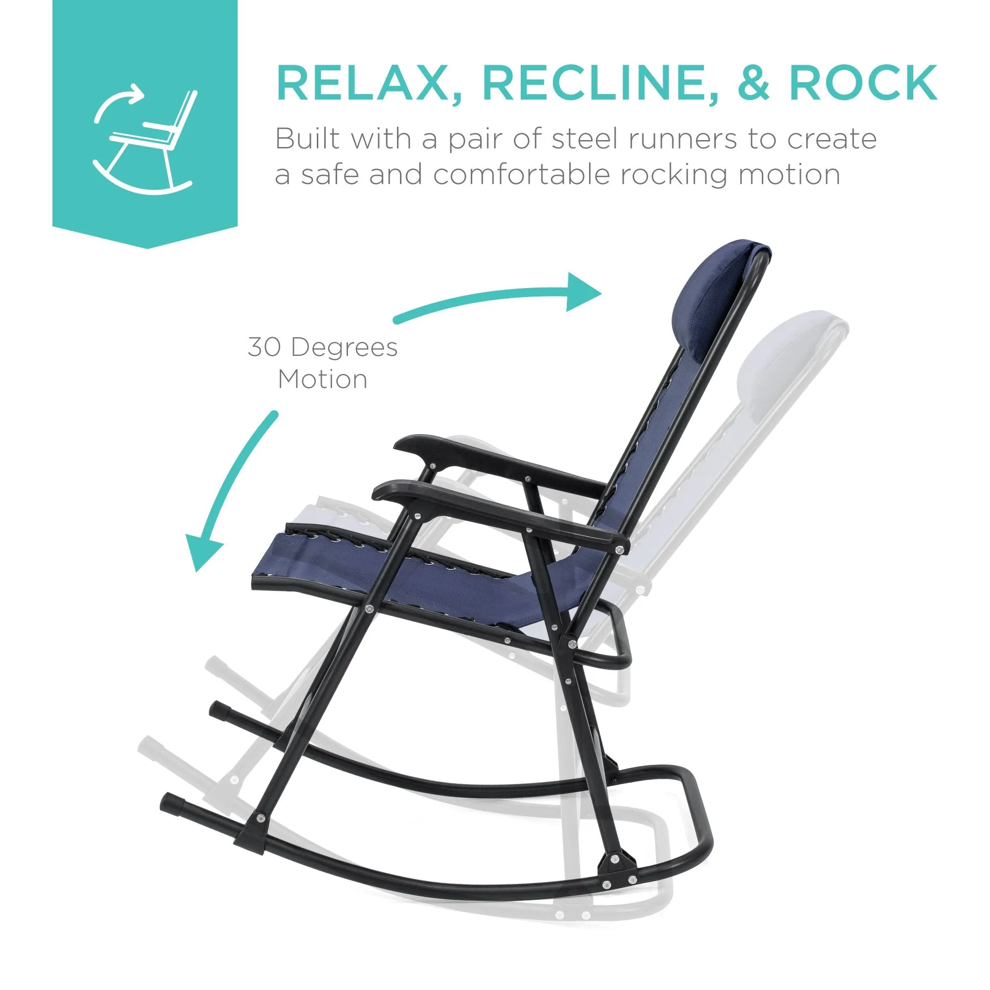 Chair Extensive selection Gravity Lounge Foldable Rocking Patio Zero Fast dispatch